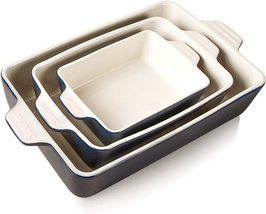 Ceramic Bakeware Set, Rectangular Baking Dish Lasagna Pans for Cooking, Kitchen - £50.29 GBP