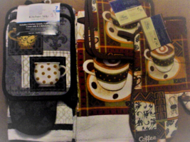 12 Piece Coffee Towels with Potholders and Oven Mitts-New - $24.00