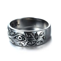Ion rings for women men retro hip hop personality ring engraved demon eye retro hipster thumb200