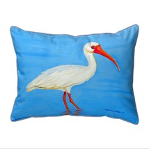 Betsy Drake Posing White Ibis Extra Large Corded Indoor Outdoor Pillow 20x24 - £49.46 GBP