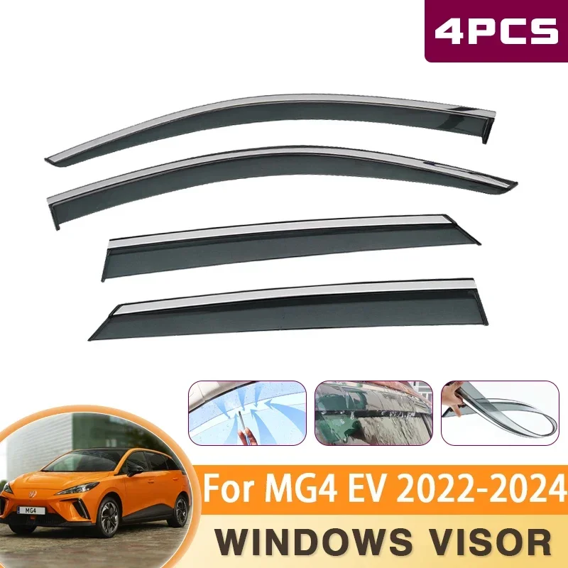 Windshields For MG4 EV 2022 2023 2024 EH32 MG MULAN Car Window Visor Vent Awning - £112.26 GBP