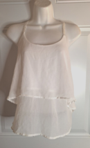 Charlotte Russe White Double Layer Ruffle Blouse with Beaded Straps Size MEDIUM - £11.10 GBP
