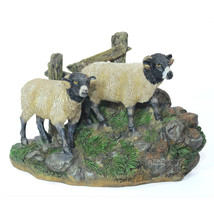 NEW Double Ram/Goat/Sheep Beautiful Resin Figurine Collectible 5&quot; Animal Figure - £28.05 GBP