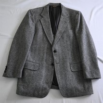 Vtg USA Made 42S Gray Herringbone Thick Tweed 100% Wool Blazer Jacket Sp... - $59.99