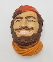 Vintage Legend Products &quot;MALE GYPSY&quot; Chalkware Head Wall Hanging 1970s E... - $26.62