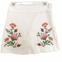 Jealous Tomato White Denim Embroidered Skirt - $28.05
