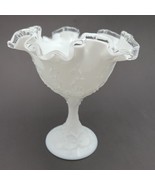 Fenton Silver Crest Spanish Lace White Milk Glass Compote Candy Dish Vin... - £43.80 GBP