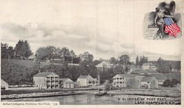 Lac Champlain New York Ny ~ Glimpse De Fort Kent ~1900s Livingston Publ Postale - £8.17 GBP