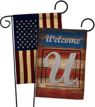 Patriotic U Initial - Impressions Decorative USA Vintage - Applique Garden Flags - £24.49 GBP