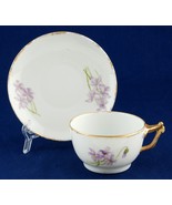 T&amp;V France Cup &amp; Saucer Sweet Violets Branch Handle - $8.99