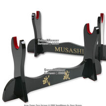 Musashi Brand Deluxe Table Top 1 Tier Samurai Katana Sword Stand with Ve... - $15.82