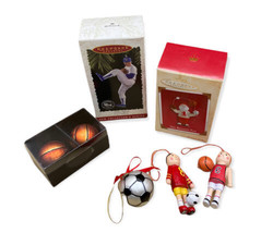 MIXED LOT Sports Christmas Ornaments Football Soccer Baseball Hallmark Ryan - £8.20 GBP