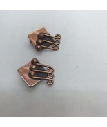 Vintage Earrings Copper Modernist Signed Renoir Clip On Mod Geo MCM Brut... - £27.13 GBP