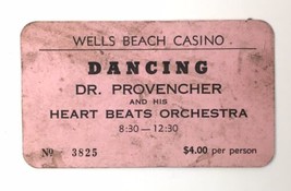 Antique Business Card Wells Beach Casino Dance Dr. Provencher Orchestra Maine - £15.69 GBP
