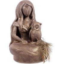 Goddess Athena with Owl Rustic Gypsum Figurine! - £17.30 GBP