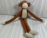World Market monkey plush beanbag shelf sitter 11&quot; stuffed ribbed corduroy - $15.58