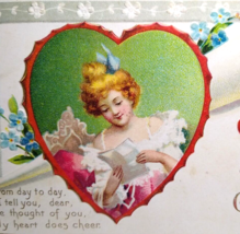 Loves Greetings Postcard Unsigned Ellen Clapsaddle 1910 Victorian Women In Heart - £11.50 GBP