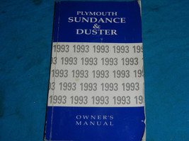 1993 93 PLYMOUTH SUNDANCE &amp; DUSTER OWNER&#39;S SERVICE MANUAL - $7.48