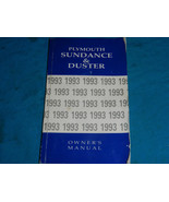 1993 93 PLYMOUTH SUNDANCE &amp; DUSTER OWNER&#39;S SERVICE MANUAL - $7.48