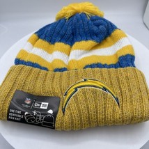 NFL Los Angeles Chargers Yellow Blue New Era Knit Beanie With Pom - $12.86