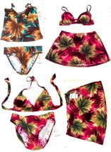 Sunsets Palms Berry &amp; Palms Teal Bikini Swimsuit Separates NWT  - £31.64 GBP+