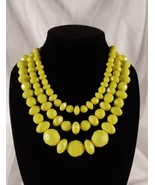 Towne &amp; Reese 3 Strand Yellow Faceted Chunky Fashion Necklace signed T&amp;R  - $20.00