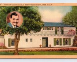 Maison De Clark Gable Brentwood Écosse California Ca Unp Lin Carte Posta... - $5.63