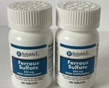 2 X Reliable-1® Laboratories Ferrous Sulfate 325 mg, 100 Tablets Each Ex... - £10.90 GBP