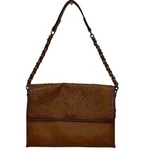 Sam Hadley Brown Shoulder Bag Womens Western Faux Leather Studded Flap P... - $13.99