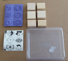 New 6pc Stampin Up Party Punch Holiday Birthday Thank You Cat Rubber Stamp Set - £13.91 GBP