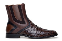 Belvedere Lima Genuine Pirarucu Skin Pebble Grain Calf Chukka Boot Brown image 2
