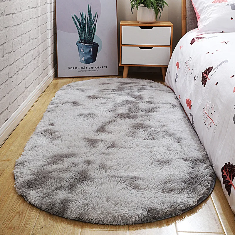 Sweet oval thick carpet for living room plush bedroom rugs long pile plush rug children thumb200