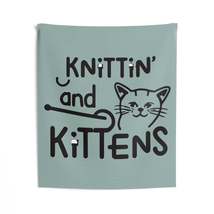 Knitting Whiskers: Purr-fect Kittin with Kittens Design - Indoor Wall Tapestries - £32.56 GBP+