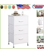 Multipurpose 3-Drawer Storage Cabinet - Modern White Nightstand for Any ... - $106.29 CAD