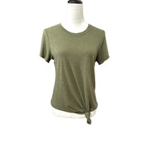 Sanctuary Womens T-Shirt Green Short Sleeve Crew Neck Pullover Knot Solid XS New - £11.85 GBP