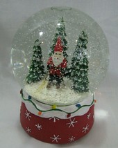 Sincerely Santa Gnome On Skis Musical Snowglobe &quot;We Wish You a Merry Christmas&quot; - £23.19 GBP
