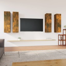 TV Cabinets 4 pcs Smoked Oak 30.5x30x110 cm Engineered Wood - £160.73 GBP