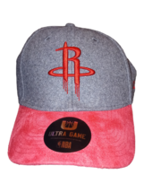 Houston Rockets Ultra Game NBA Hat Gray and Red Adjustable Size - $25.98