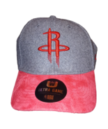 Houston Rockets Ultra Game NBA Hat Gray and Red Adjustable Size - $35.24 CAD