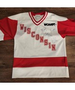 Wisconsin Badgers Hockey Jersey with Signatures Koronis Made USA Youth Large - $93.50