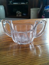 029 Clear Glass Sugar Bowl Dish Holder with Handles - £7.96 GBP