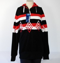 Trespass Black Red &amp; White Hooded Fleece Top Hoodie Women&#39;s Large L NWT - £31.64 GBP