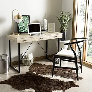 Safavieh Home Office Hilton Modern Rustic Brown and Black 3-drawer Desk - $273.99
