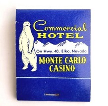 Monte Carlo Casino Vintage Matchbook Elko Commercial Hotel Unstruck E19H - $375.43 MXN