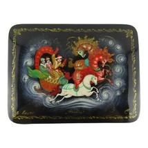 Mstera Russian Hand Painted Lacquer Box 4&quot; Mache Fairy Tale - £29.37 GBP