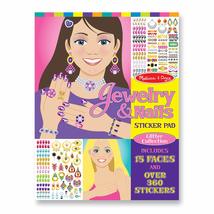 Melissa &amp; Doug Jewelry and Nails Glitter Sticker Pad - 360+ Stickers, 15... - $12.73