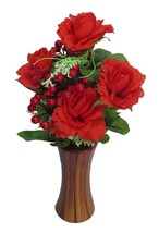 artificial flowers in vase pot indoor and outdoor - £29.42 GBP