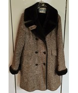 Vtg Womens 18 Davis of Boston Jonathan Logan Tweed Faur Fur Lining Coat ... - $907.37 MXN