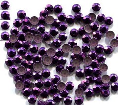 Rhinestuds Faceted Metal 3mm Hot Fix Purple 144 Pcs 1 Gross - £4.52 GBP