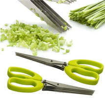 Bunch green onions pair stainless steel muti layer kitchen scissors fine herb 633 thumb200